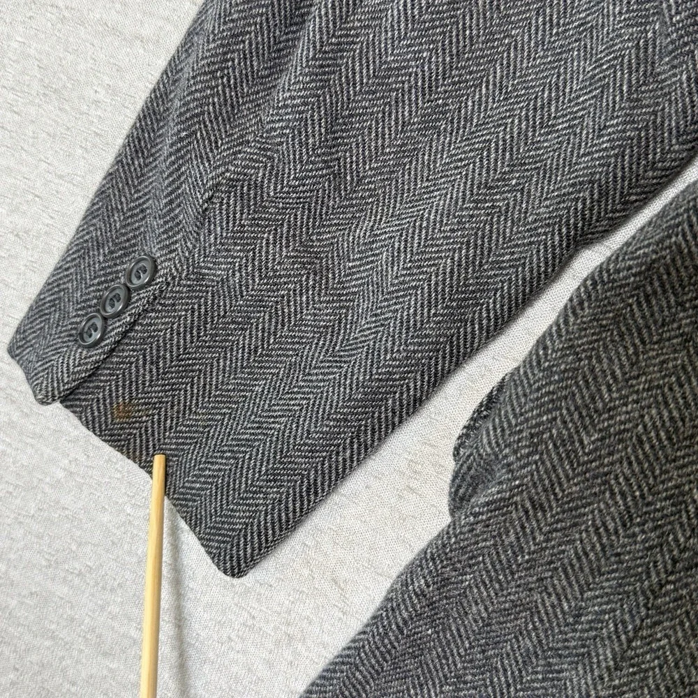 Vintage American Trend Men's Blazer Sport Coat 44R Gray Tweed Lambswool USA Made